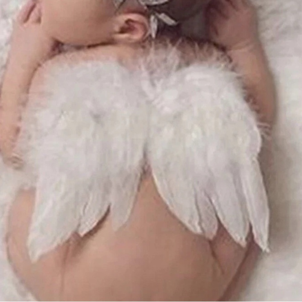 Set of 2 White Angel Wings Costume for Kids plus Headband photo prop